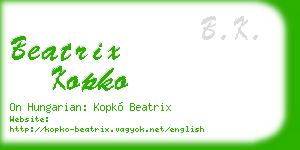 beatrix kopko business card